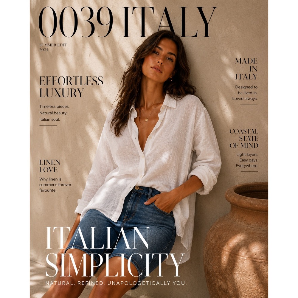 0039 Italy White Linen Oversized Shirt XS Coastal‎ Quiet Luxury Top